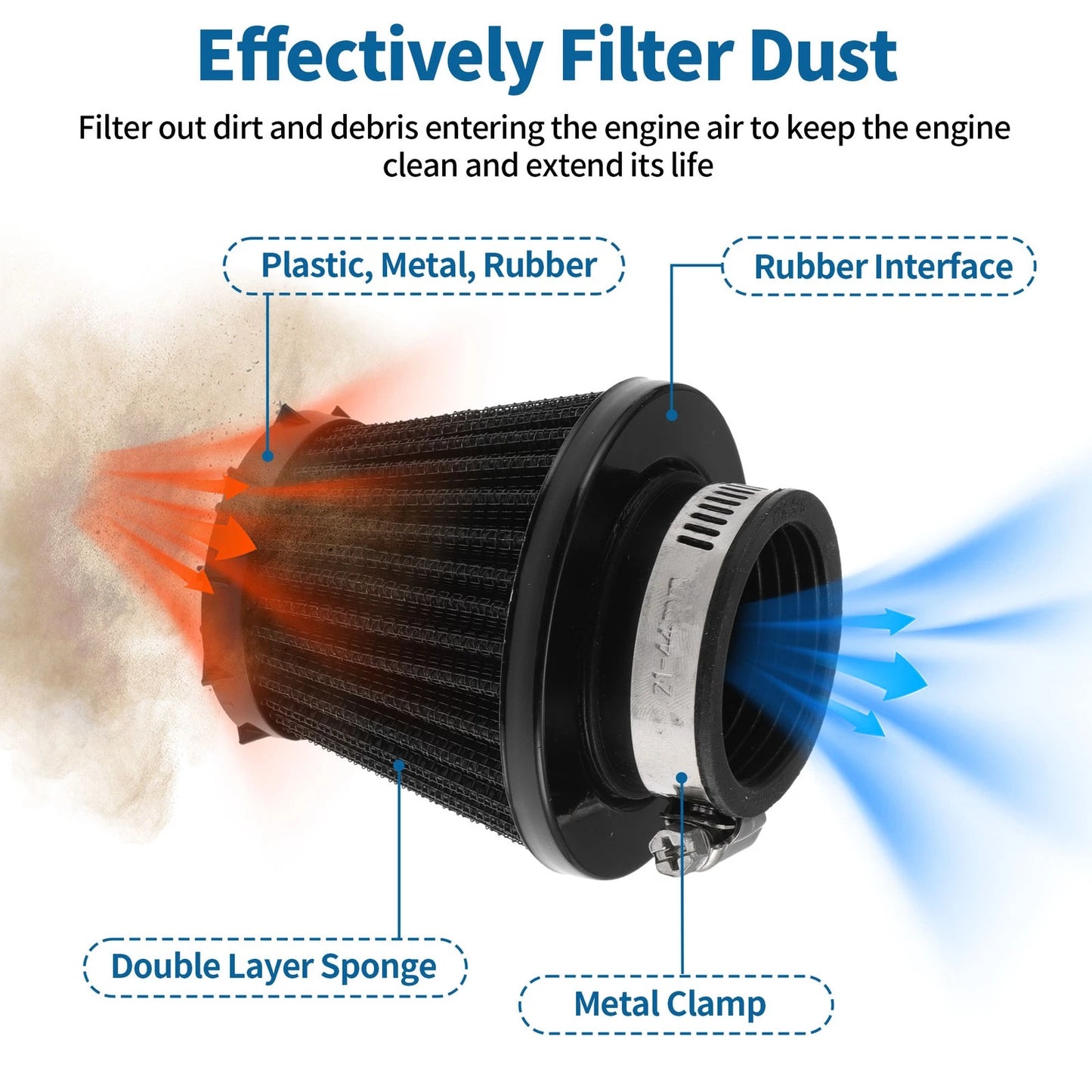 Air Filter / 38 mm Universal / Motorcycle Air Filter for All Models