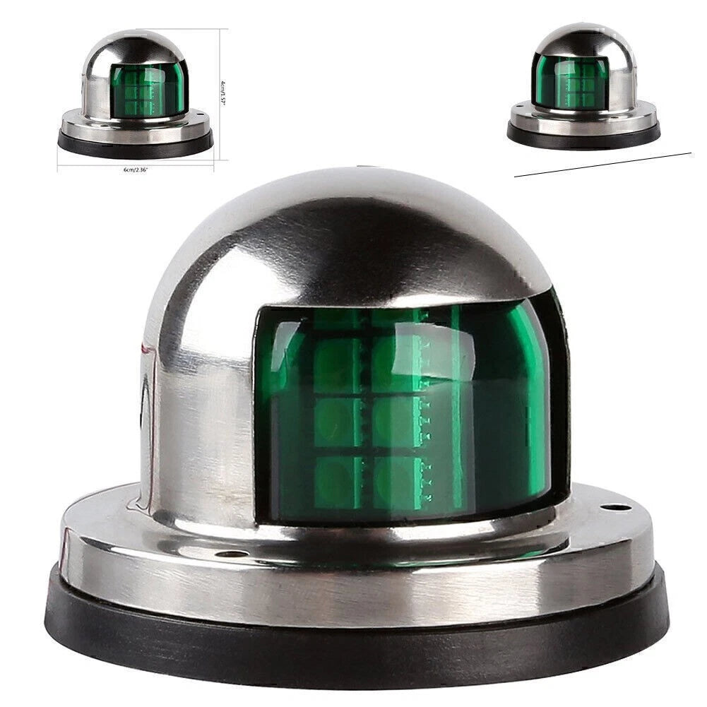 12V Green LED Navigation Bow Light for Yacht Pontoon Boat