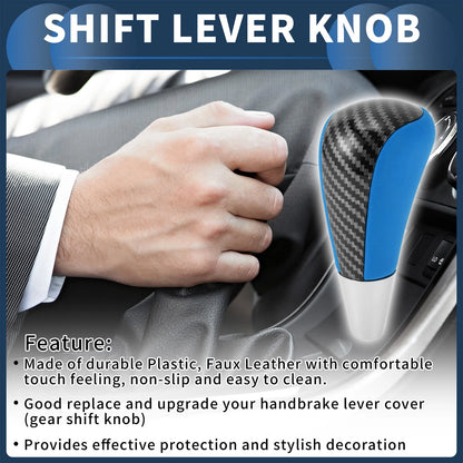 Gear Shifter Knob for Toyota 4Runner Faux Leather Black Blue (2003–2021)