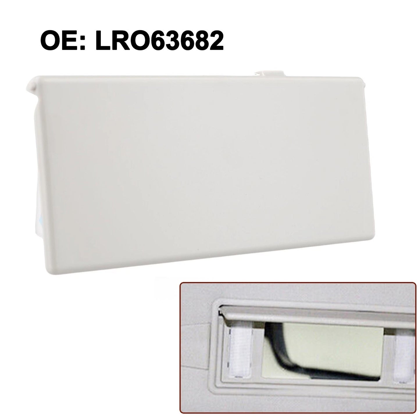 Gray Sun Visor Vanity Mirror Cover for Car