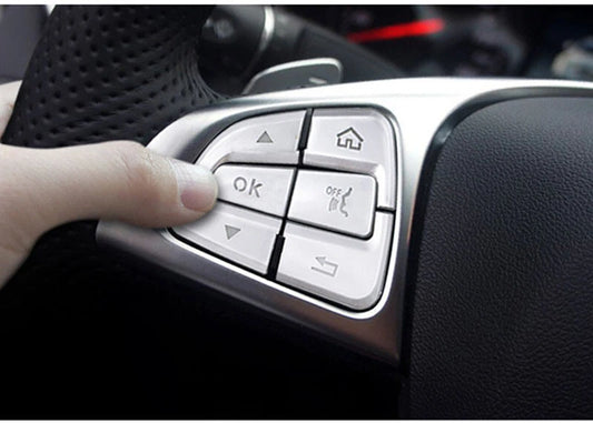 12pcs Steering Wheel Remote Buttons Cover Trim For Benz C GLC C200 C350 C300