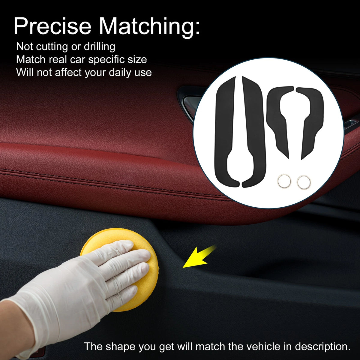 Car Door Anti Kick Pad Sticker Protector for Honda CR-V (2017-2020) Black