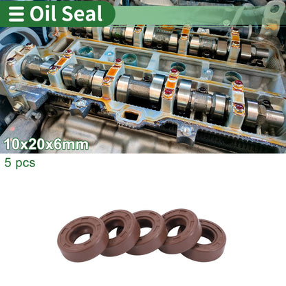 Oil Seal 10x20x6mm Fluorine Rubber Seal Ring Rotary Shaft