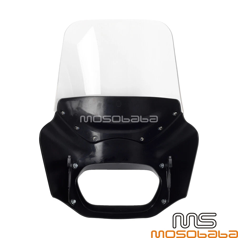 Headlight Fairing + Clear Windshield for Harley Softail Fat Bob (2018-2023)