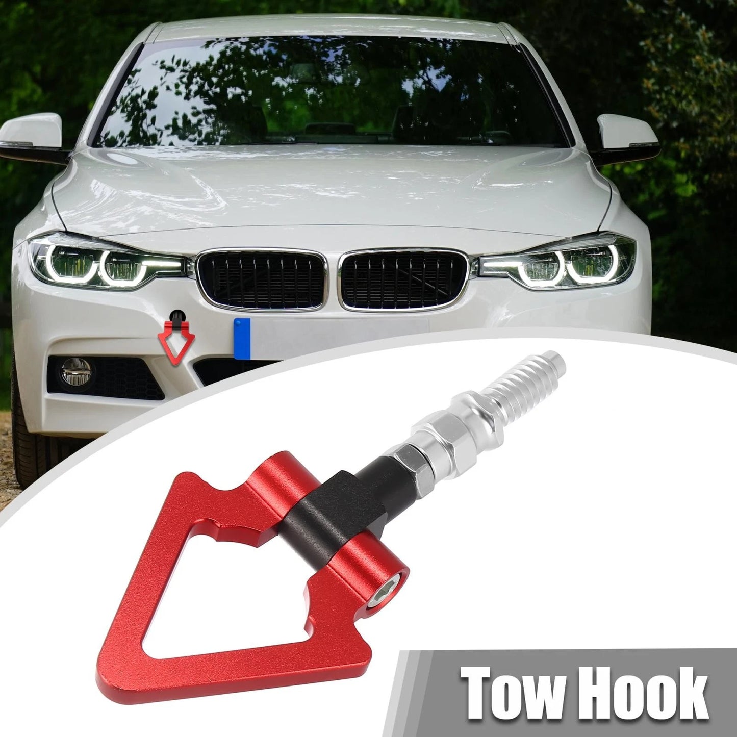 Racing Car Screw-On Tow Hook Triangle Ring for BMW 3 5 7 Series Z3 Z4 (1998-2023)