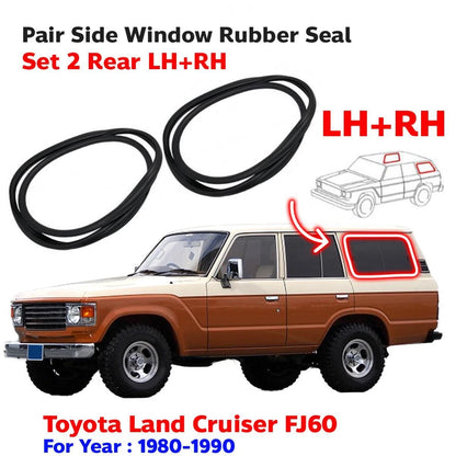 Pair Side Window Rubber LH+RH Fits Toyota Land Cruiser BJ FJ60 FJ62 HJ60 1980-90