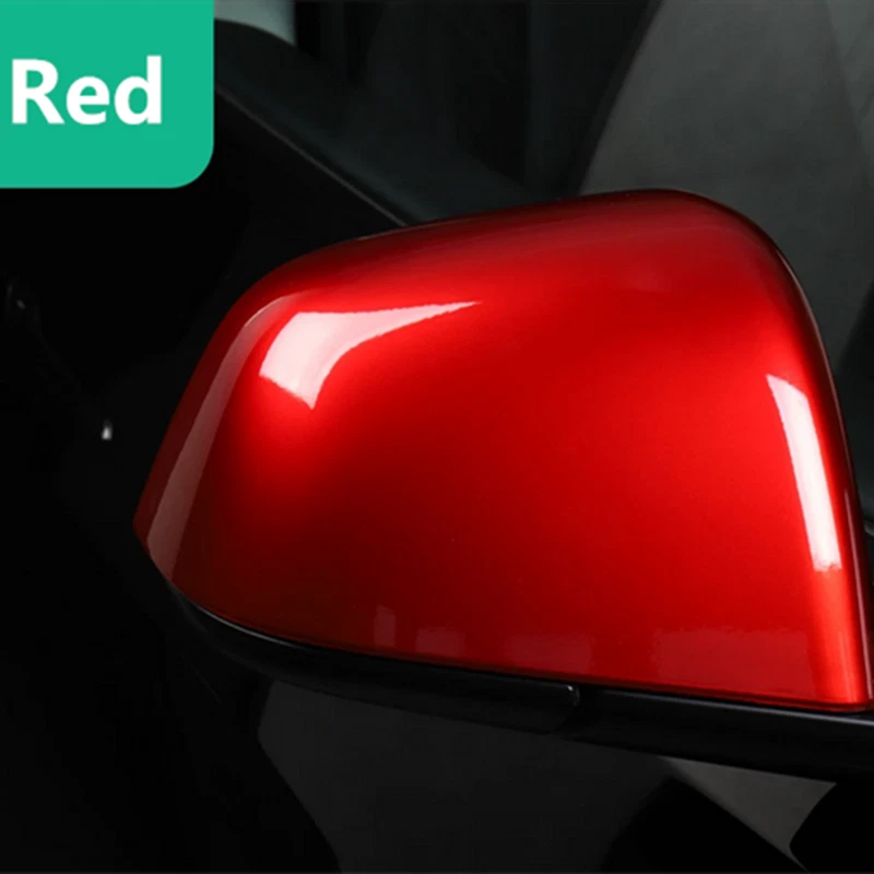 1x Red Passenger Side Mirror Cover Cap for Tesla Model Y (2021–2023)