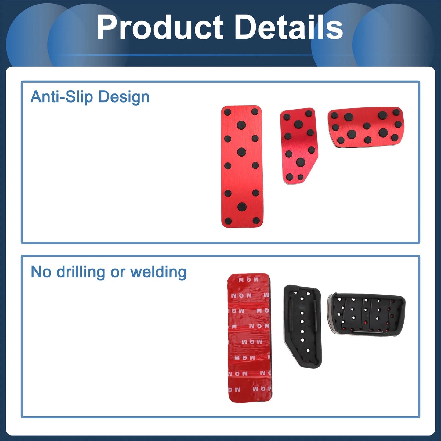 3 x Automatic Foot Accelerator Pedal Covers for Subaru Forester (2019-2021)