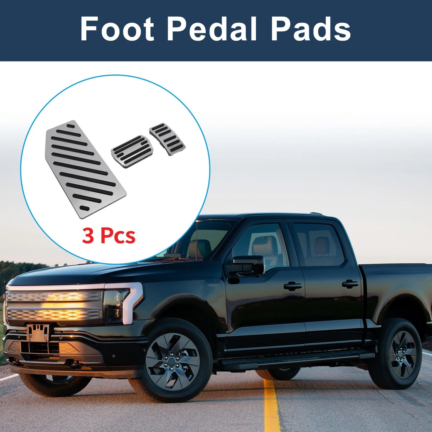 3 x Automatic Foot Accelerator Pedal Covers for Ford Edge (2023)