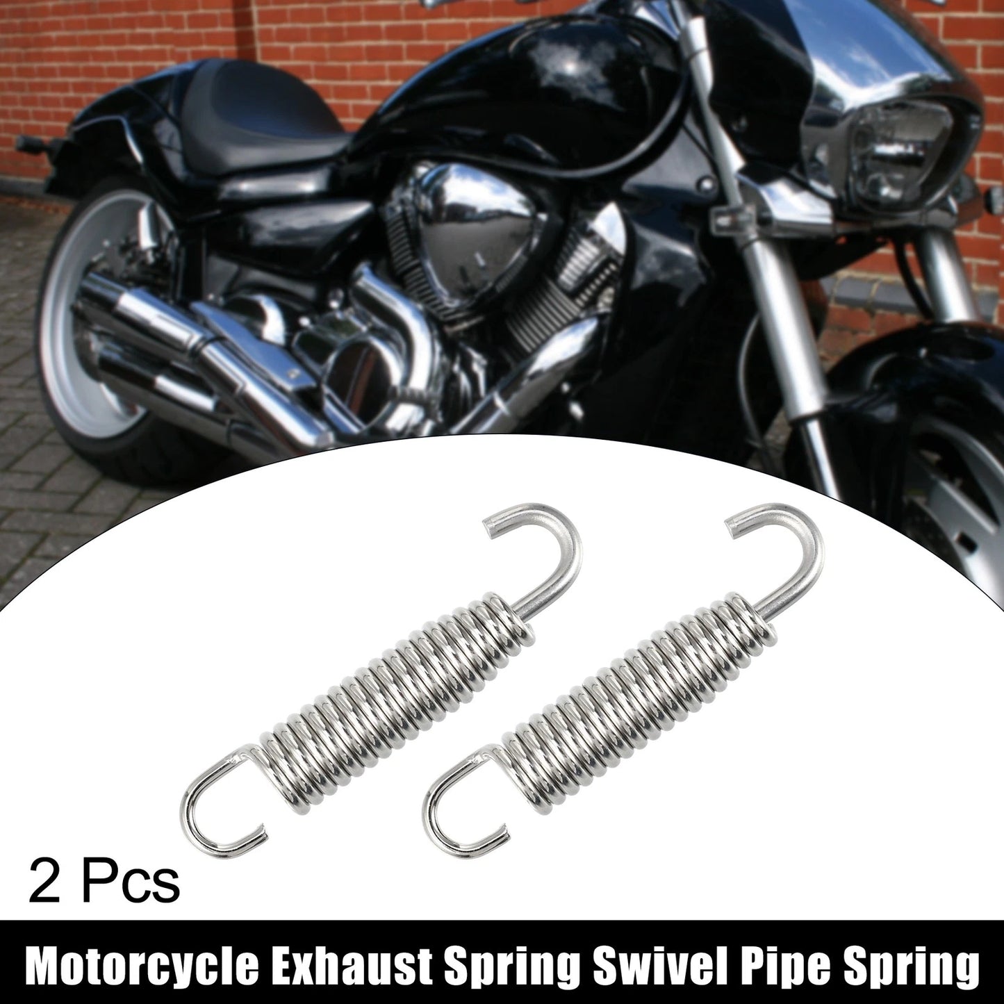 2 x Exhaust Pipe Spring / 58mm / Universal Stainless Steel for Motorcycle
