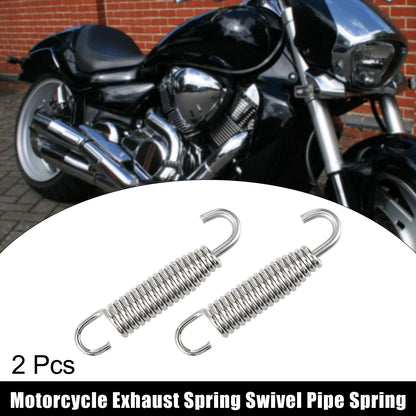 2 x Exhaust Pipe Spring / 58mm / Universal Stainless Steel for Motorcycle