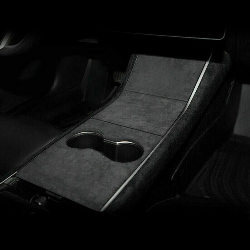 Suede Center Console Storage Panel Cover Trim for Tesla Model 3 (2017–2023)
