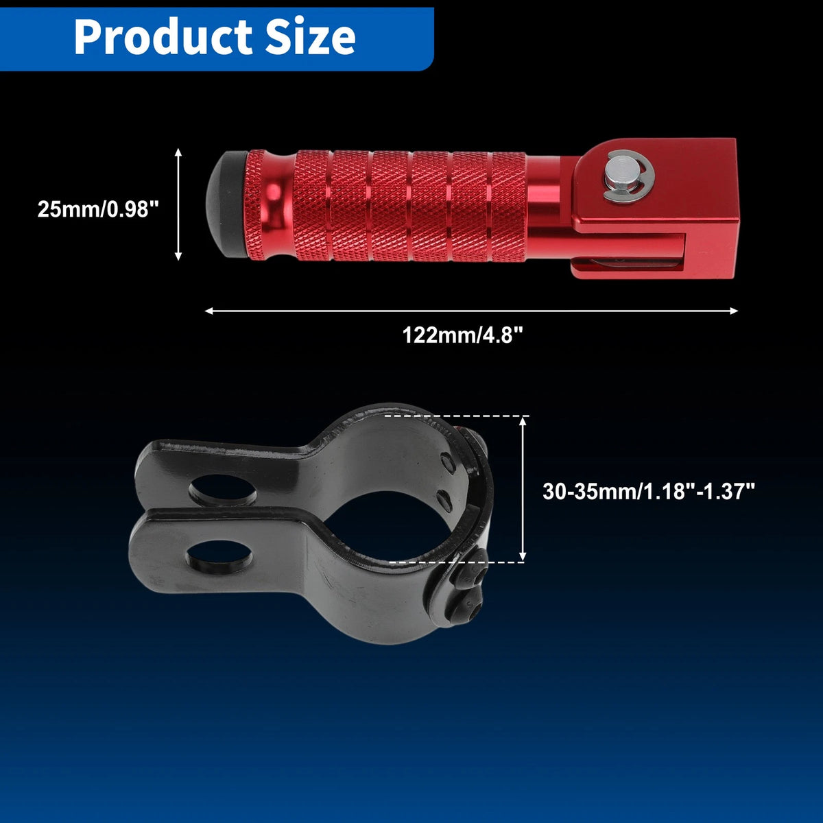 1 Pair Rear Foot Pegs for Honda Suzuki Kawasaki