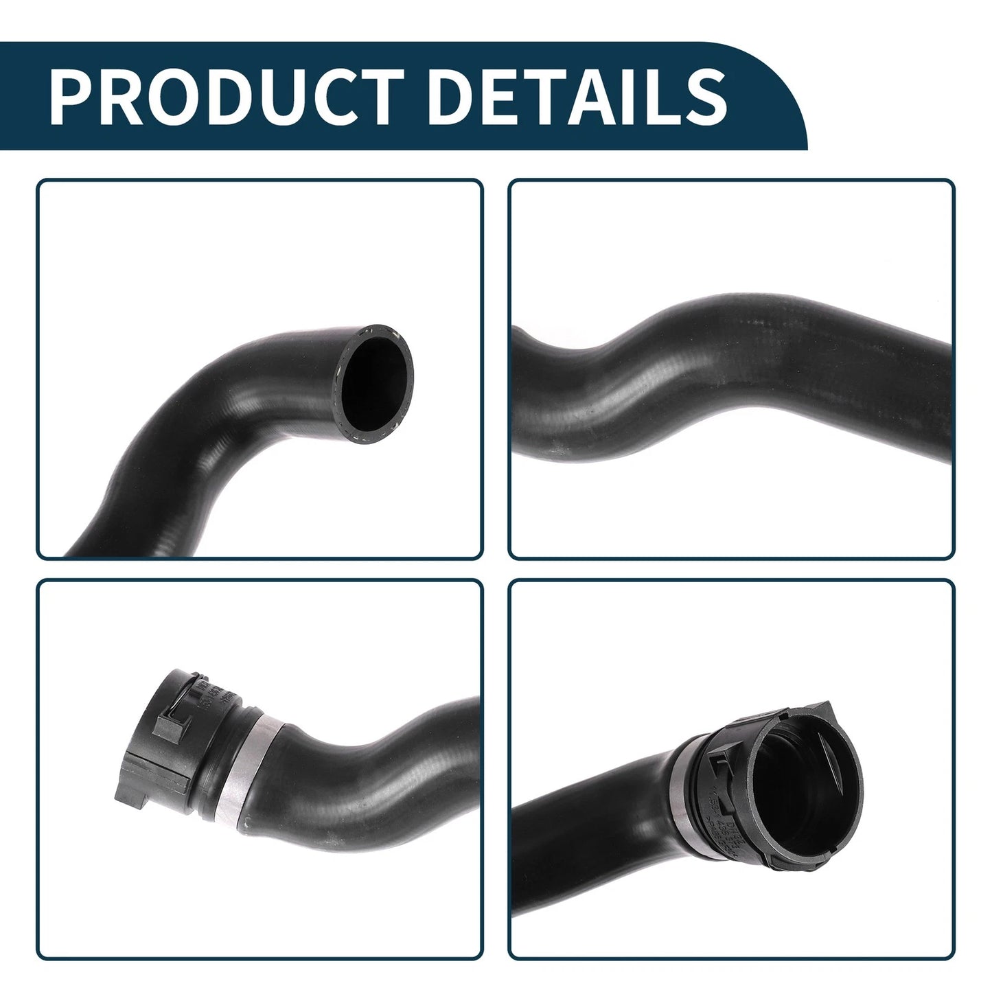 Radiator Hose Water Pipe for Volvo XC90 (2006-2014) - Rubber Black 1 Pcs
