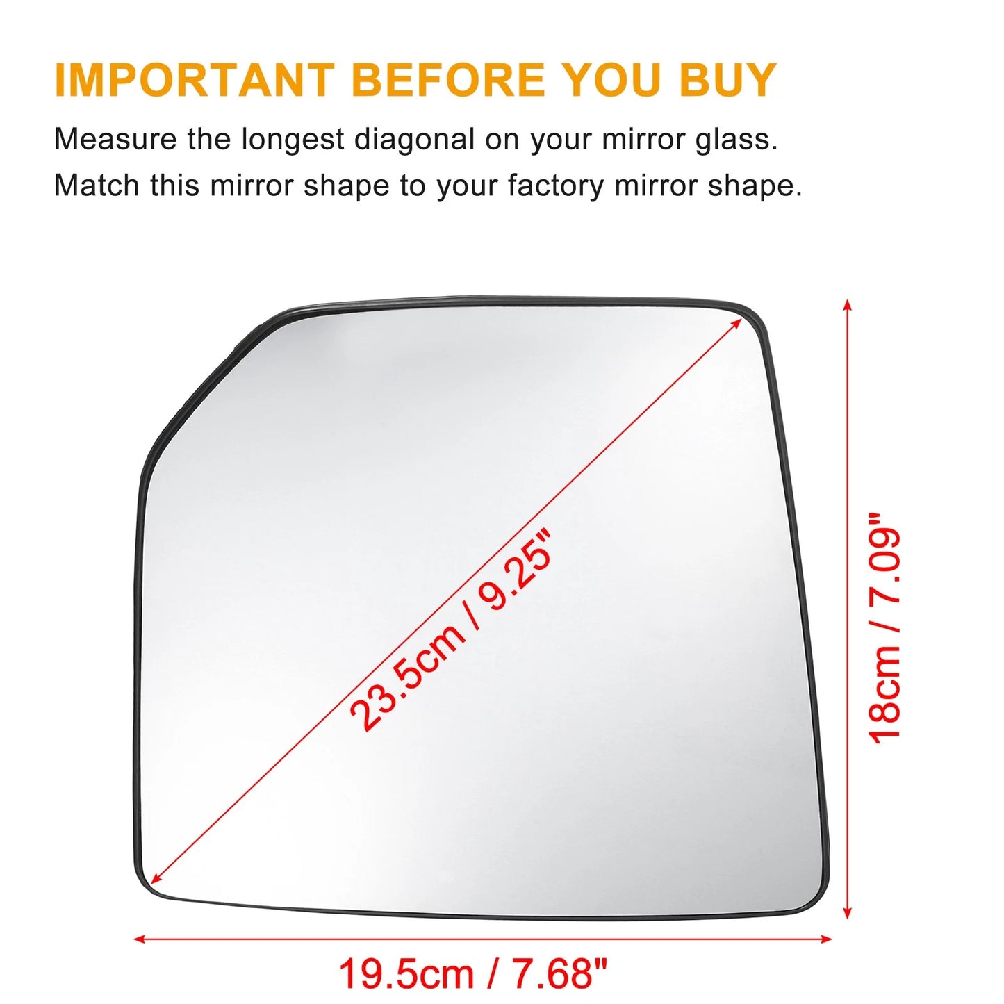 Right Passenger Side Heated Mirror Glass for Ford F150 (2015-2020)