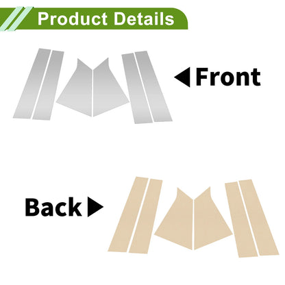 6 x Pillar Window Trim for Chevy Malibu Silver Tone (2016 - 2021)