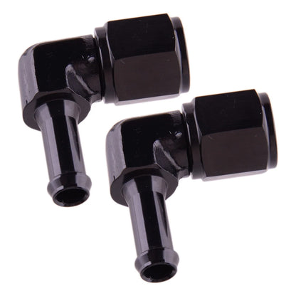 6AN Female to 3/8 & 5/16 Barb Fitting Adapter 90�� Swivel Aluminum Skid