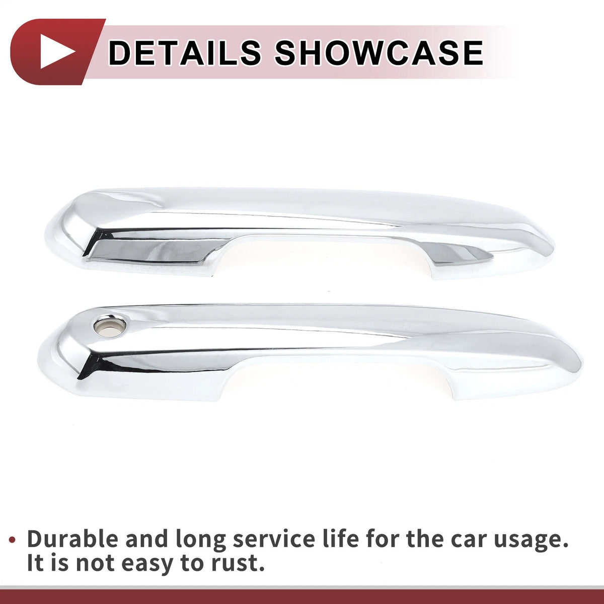4 Pcs Car Door Handle Covers for Toyota Rav4 (2019-2024) Silver Tone ABS