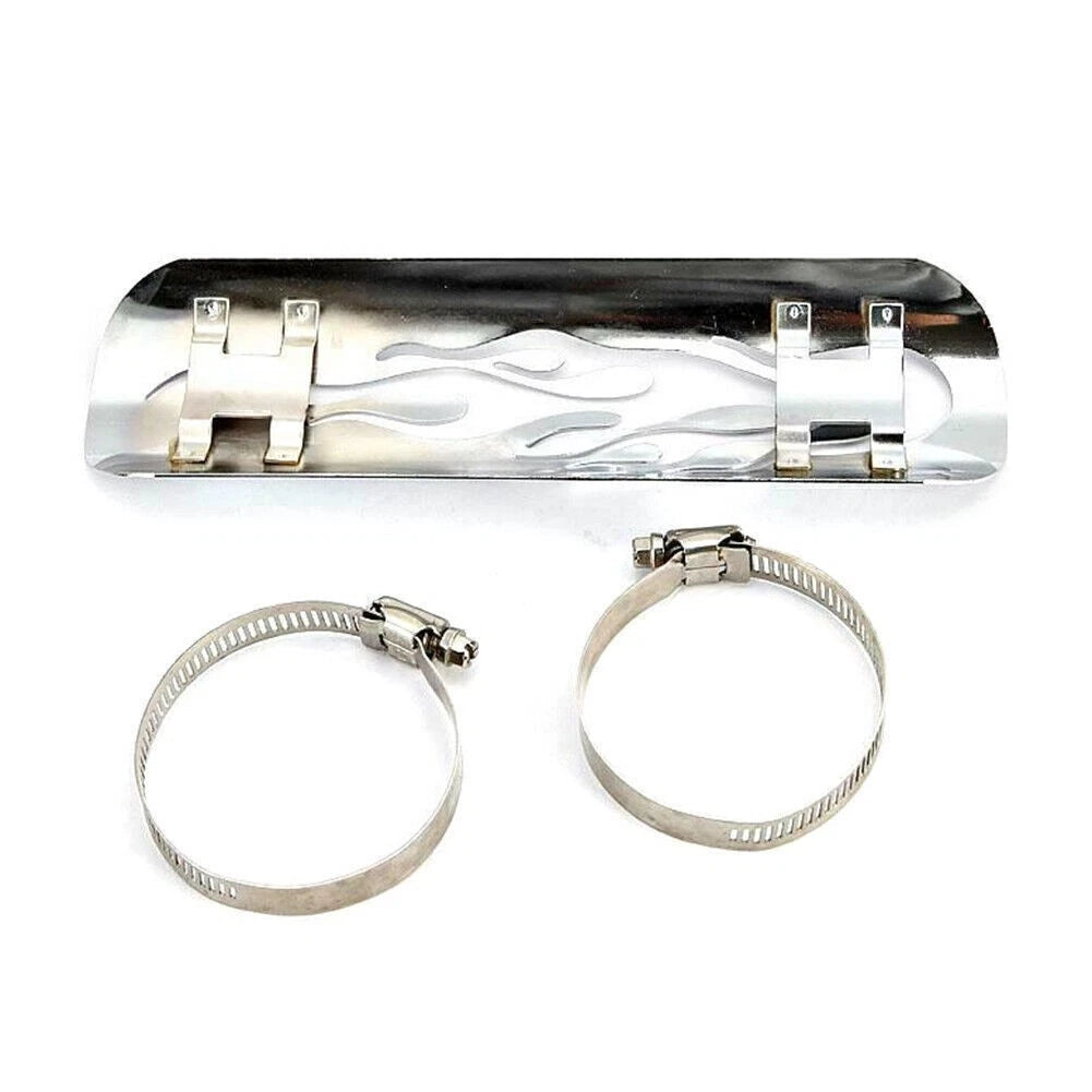 Universal Silver Exhaust Muffler Pipe Heat Shield Cover for Motorcycle