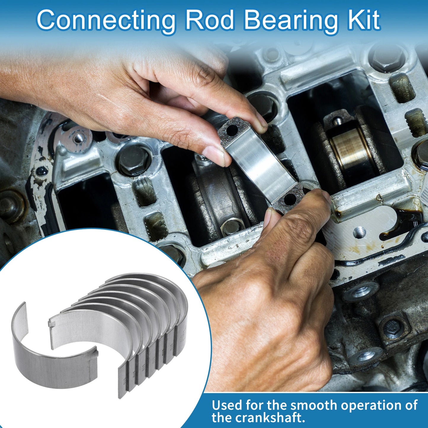 Connecting Rod Bearing Set for Nissan 720 (1986-1997) - 8 Pcs