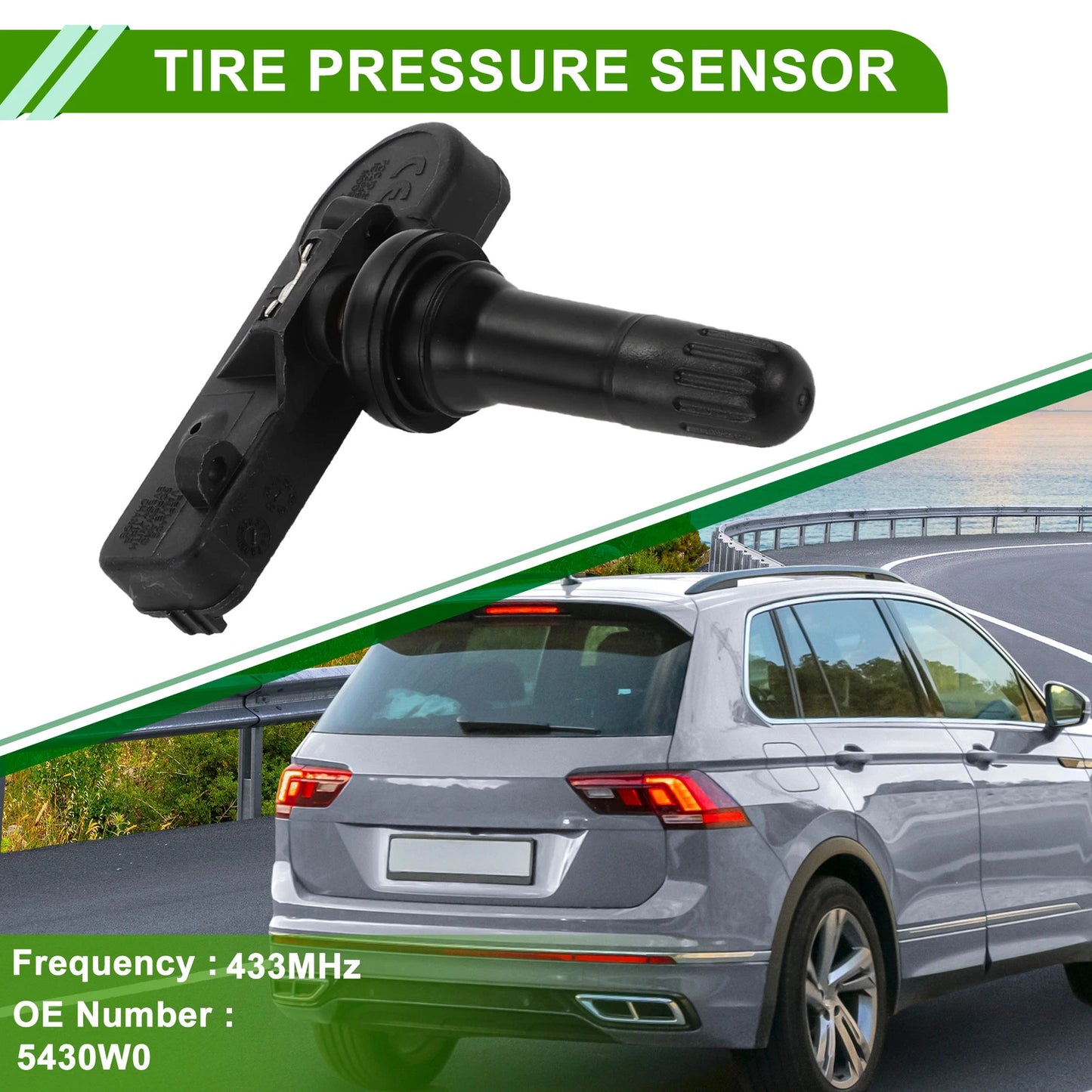 Tire Pressure Sensor 1 x for Peugeot 3008 (2011-2014) TPMS 433MHz