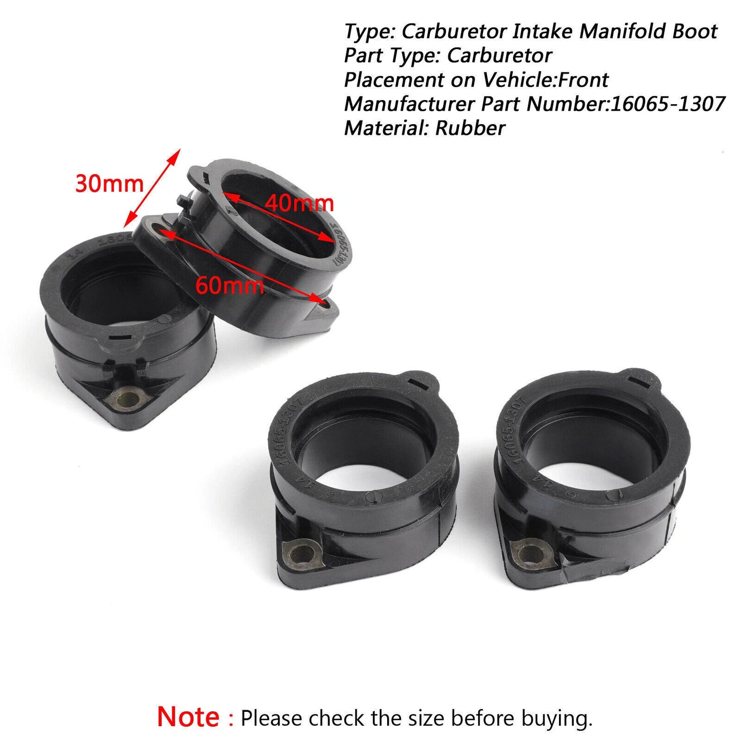 Rubber Intake Manifold for Kawasaki GPZ ZRX 1100 1200 (1990-2006)