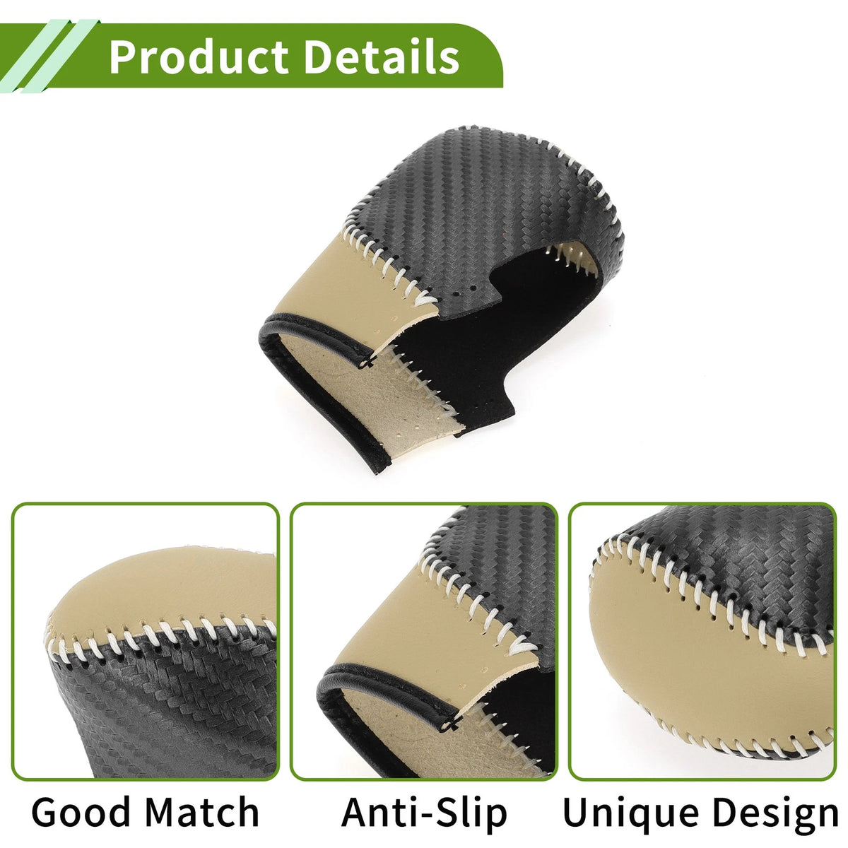 Black Carbon Fiber Gear Shift Knob Cover for Honda Accord