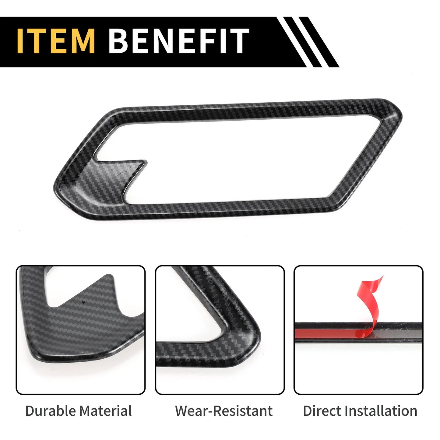Interior Door Handle Bezel Cover for Chevy Colorado (23-24) Carbon Fiber Pattern