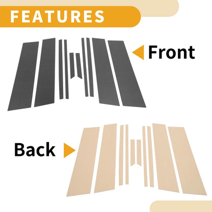 10 Pcs Car Pillar Window Trim Covers for Toyota RAV4 (2020-2021) Black Fiber