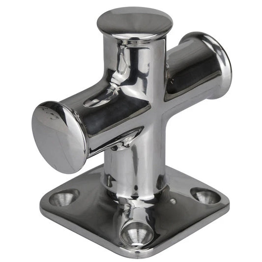 Cross Bollard Polished 316 Stainless Steel 110x110x75mm for Boat Decks