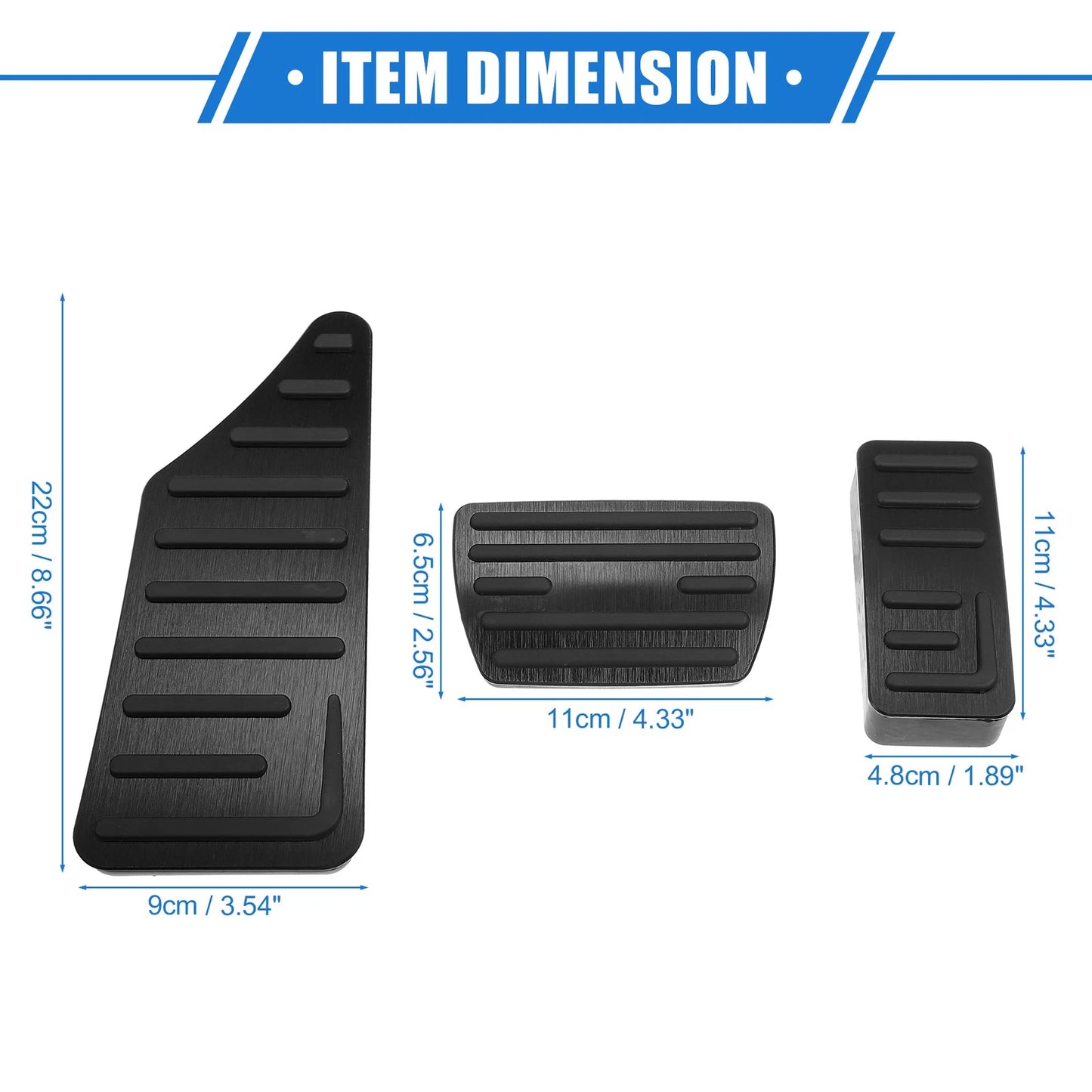 3 x Car Gas Accelerator Brake Foot Rest Pedals for Honda HR-V (2021-2023) Black