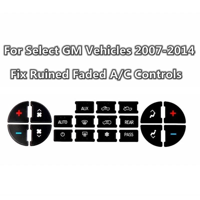 Set AC Dash Button Repair Kit Decal Stickers for Car