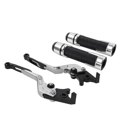 Silver Extendable Brake Clutch Lever Grip Set for Yamaha YZF R3 MT-03 (2015-2023)