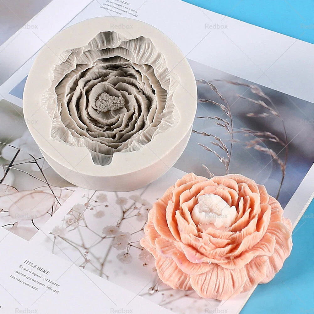 Silicone Mould for Peony Aromatherapy Soap Wax Candle DIY Craft