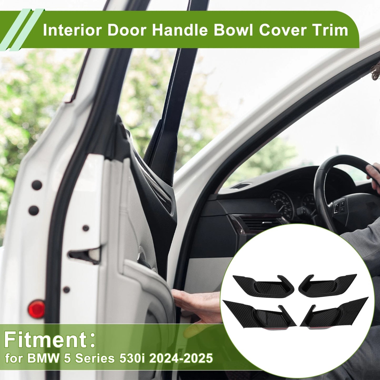 4 x Interior Door Handle Bowl Cover Trim for BMW 5 Series 530i (2024-2025)