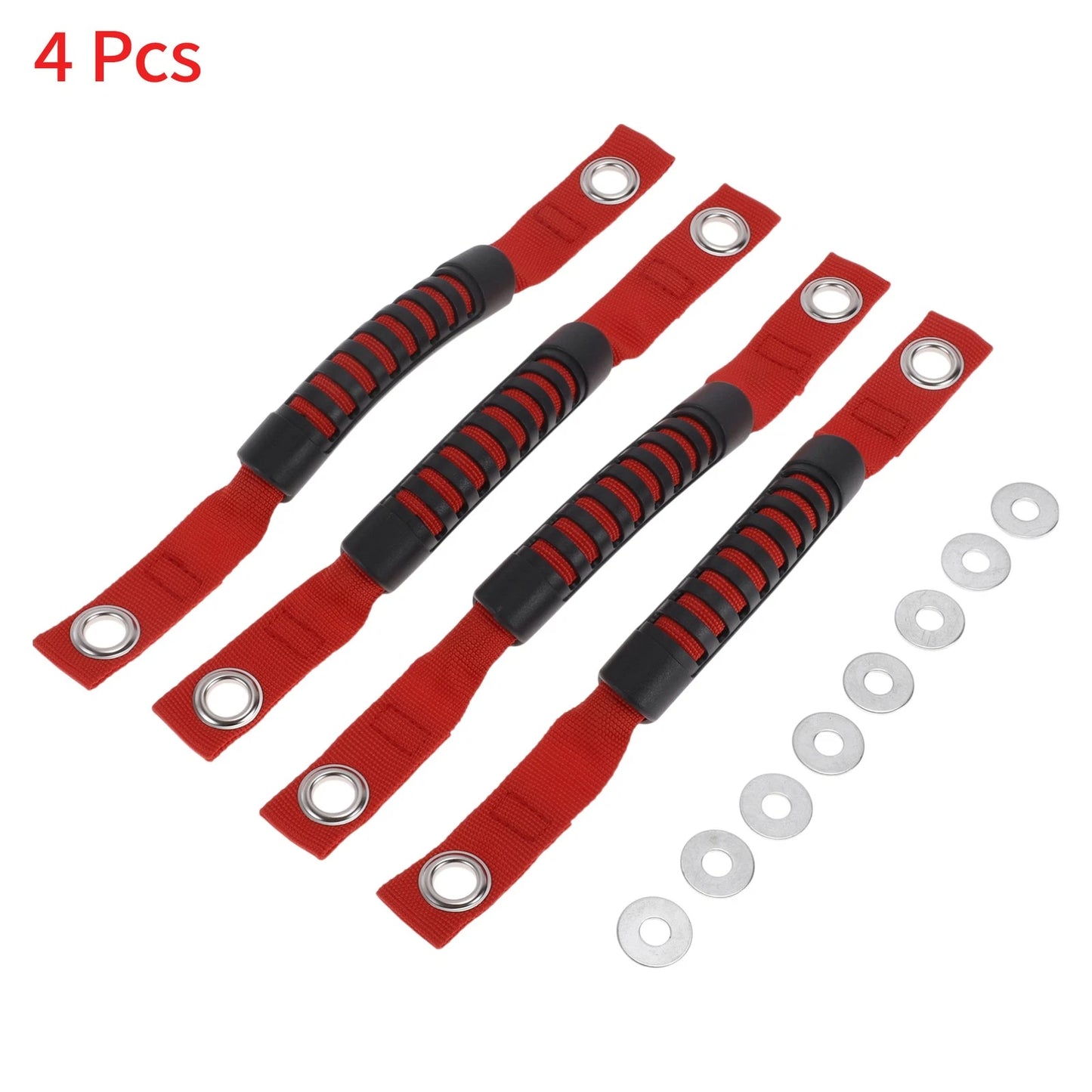 Roll Bar Grab Handles for Jeep Wrangler 2018-2024 - Black & Red