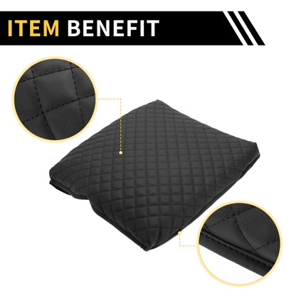 Armrest Cover for Dodge Ram Microfiber Leather Square Pattern Black