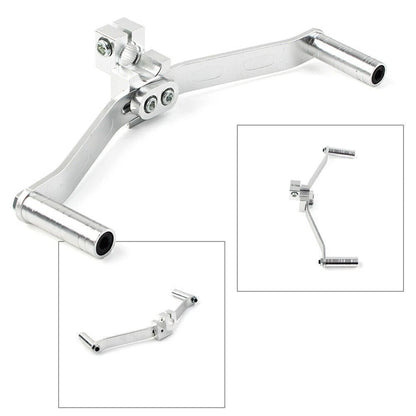 Dual Way Gear Shift Lever Footrest Pedal Shifter for Motorcycle - Silver Aluminum