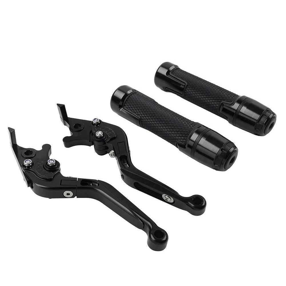 CNC Black Extendable Brake Clutch Lever Grip Set for Honda VFR1200 (2010-2016)