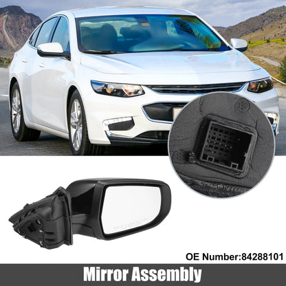 Right Side Exterior Door Mirror Assembly Black for Chevrolet Malibu Hybrid