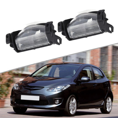2 x 12V License Plate Light Rear Bumper Lamp Housing Cover for Mazda 3 (2009–2013)