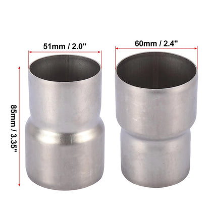 51-60mm / Exhaust Pipe Adapter Reducer Muffler Titanium Tone for Make Model