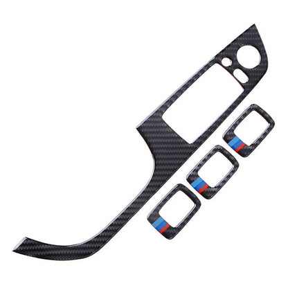 Carbon Fiber Window Lift Switch Button Panel Cover for BMW M3 E90 E92 E93