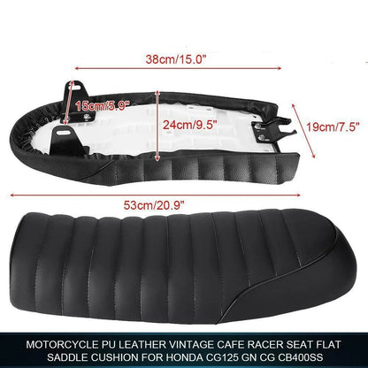Soft Leatherette Motorcycle Seat Cushion for Cafe Racer Universal (N/A)