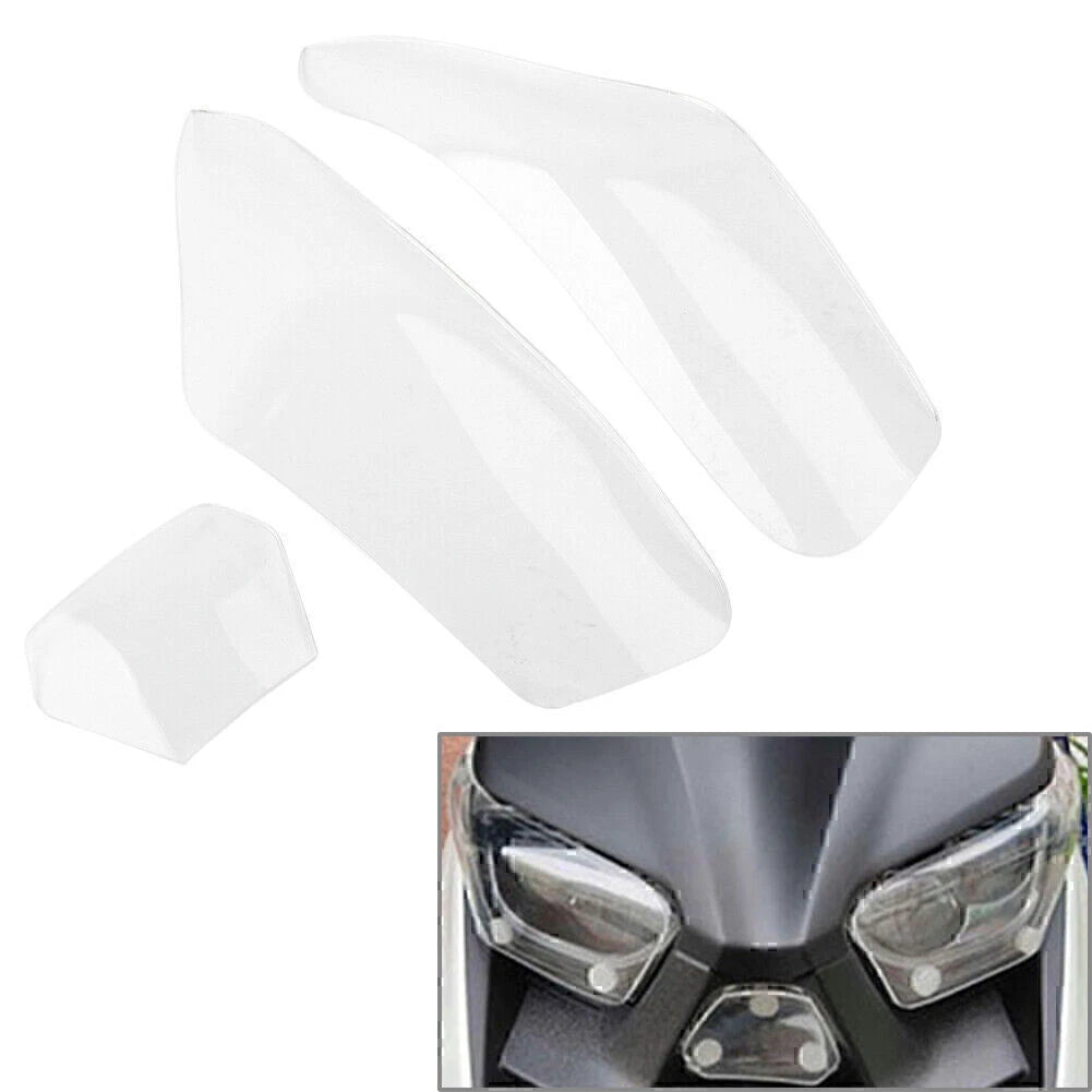 3 x Front Headlight Guard Lens Covers for YAMAHA XMAX250 XMAX300 (2017-2023)
