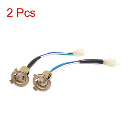 2 x 3-Pin Motorcycle Headlight Wiring Harness Connector Sockets for GY6-60