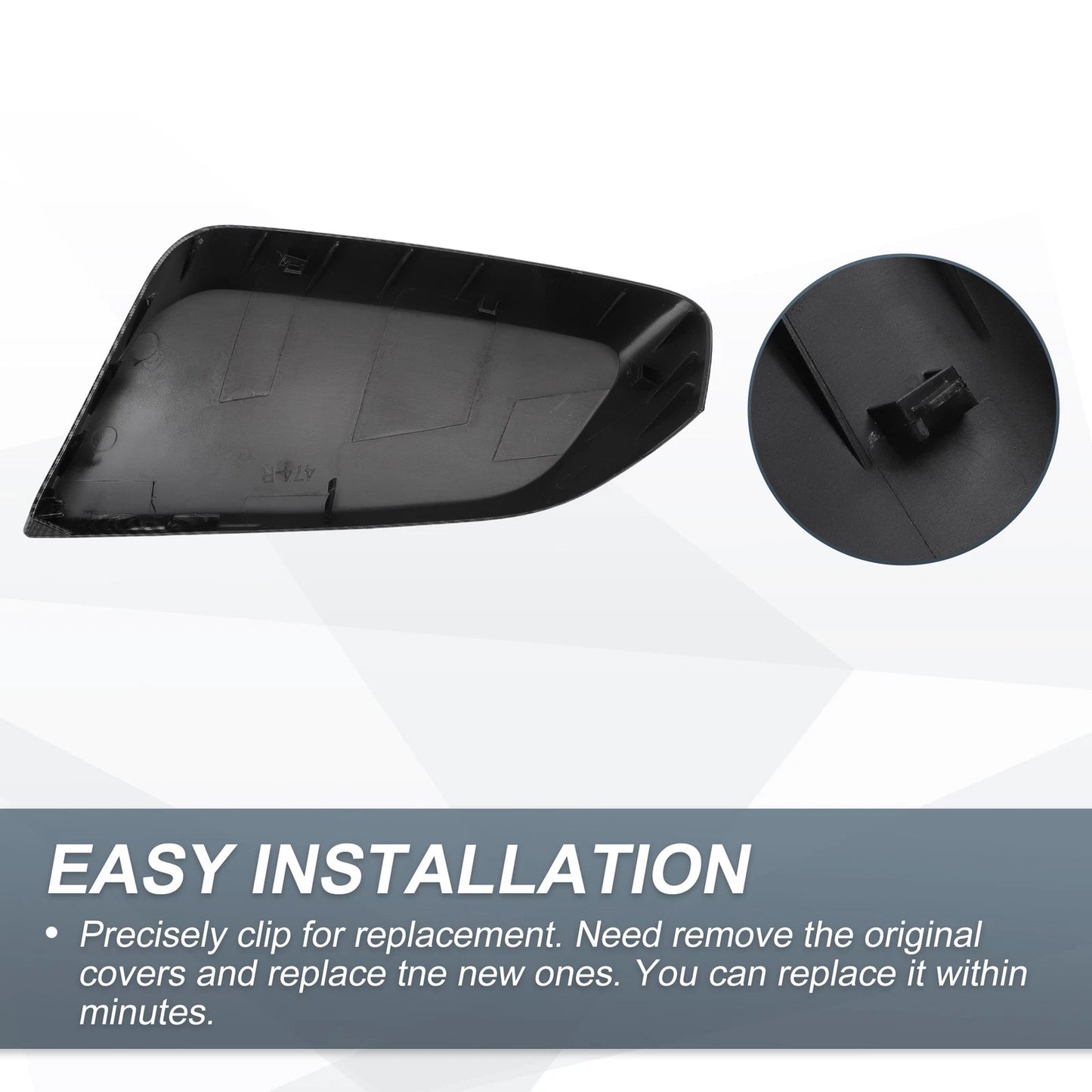 1x Rearview Mirror Cover Cap Black Carbon Fiber for Chevrolet Impala (14-20)