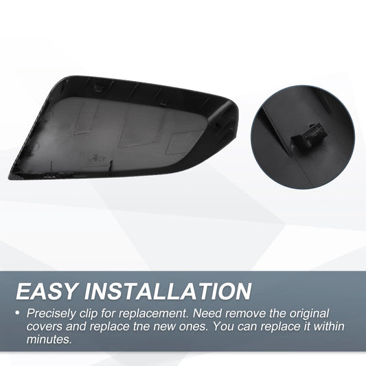 1x Rearview Mirror Cover Cap Black Carbon Fiber for Chevrolet Impala (14-20)