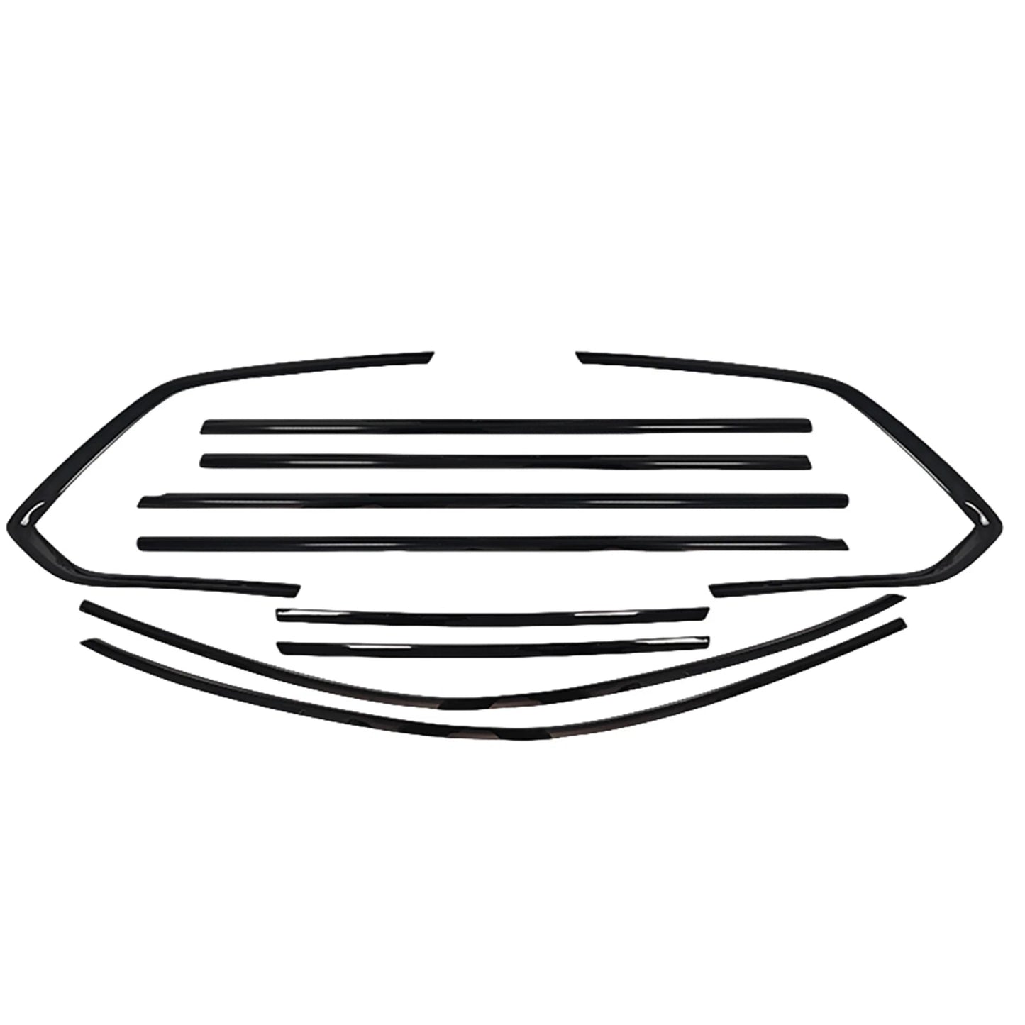 10 x Chrome Black Window Strip Trims for Volkswagen Touareg (2019-2024)