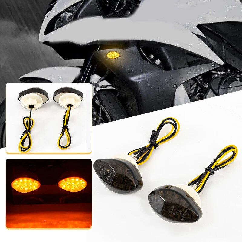 LED Flush Mount Front Turn Signal Lights for Honda CBR 1000 600 900 RR CB1000R